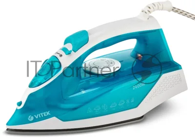 Утюг Vitek VT-8307 B синий/белый, 2400 Вт, 35 г/мин, 140 г/мин, 260 мл