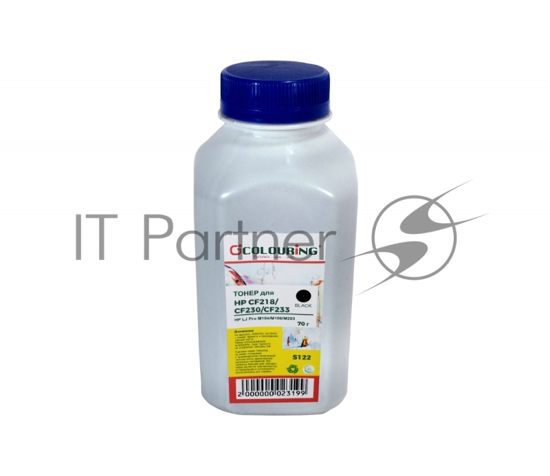 Тонер Colouring CF217/CF218/CF230/CF233 для принтеровHP LJ Pro M102/M130/M104/M106/M203 70 гр (S122) Фас РФ (СПБ)