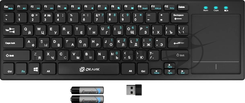 Клавиатура Oklick 830ST беспроводная, радиоканал, чёрный