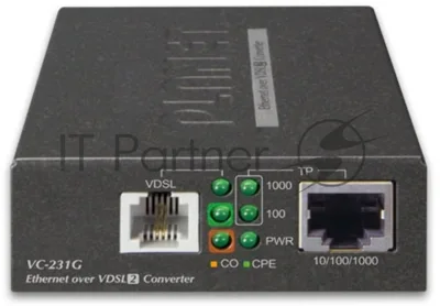 Конвертер Ethernet в VDSL2 VC-231G, внешний БП 1-Port 10/100/1000T Ethernet to VDSL2 Converter -30a profile w/ G.vectoring, RJ11