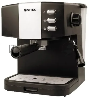 Кофеварка рожковая Vitek VT-1523(MC) черный/серебристый, исп. кофе - молотый, 1.5 л, 850 Вт, 15 Бар.