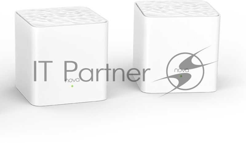 МаршрутизаторTenda nova MW3 (2 роутера) АС1200 Двухдиапазонная Wi-Fi Mesh система, 2 порта fast ethernet RJ45