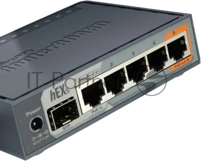Маршрутизатор MikroTik RB760iGS hEX S, 5×1 Гбит/с + 1×1 Гбит/с SFP, управляемый