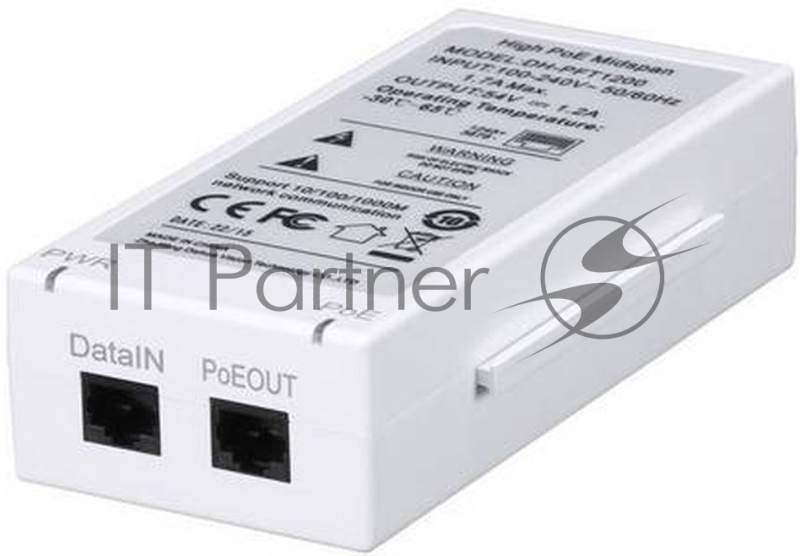 Инжектор POE Dahua DH-PFT1200 (упак.:1шт)
