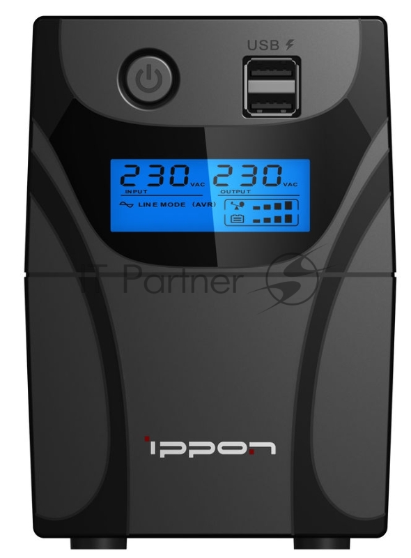 Источник бесперебойного питания Ippon Back Power Pro II Euro 650 / 650 ВА / 360 Вт / 2 x CEE 7 (евророзетка)
