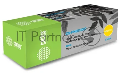 Картридж лазерный Cactus CS-PH6510C (106R03485) голубой (2400 стр.) для Xerox Phaser 6510DN/WC 6515DN