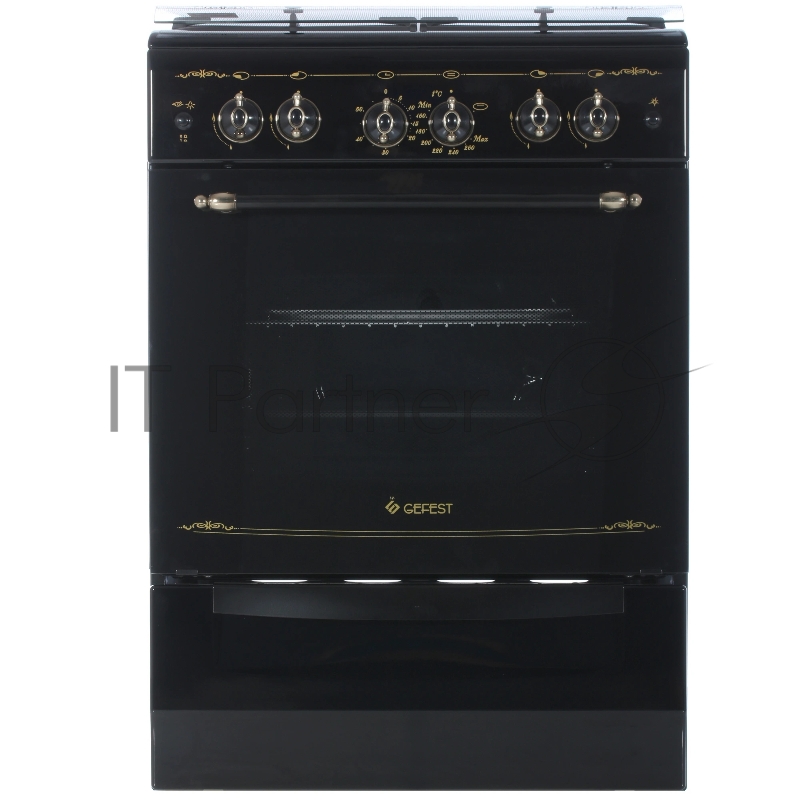 Плита газовая Gefest ПГ 6100-02 0183 черный, конфорок 4 шт, духовка 52 л, 60 см x 85 см x 60 см