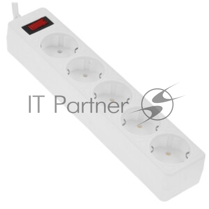 Сетевой фильтр Smartbuy SBSP-30-W One, 10А, 2 200 Вт, 5 розеток, длина 3,0 м, белый (SBSP-30-W)/45