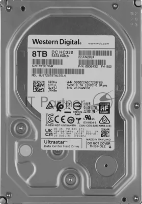Жесткий диск HDD WD Ultrastar DC HC320 8Tb 7200rpm SATA-III 256Mb 3.5"