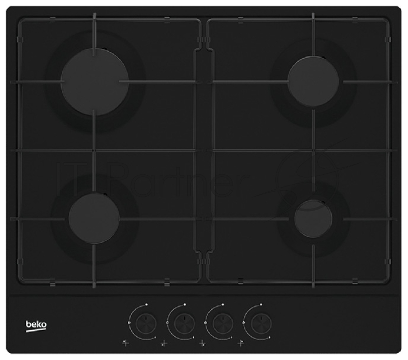 Газовая варочная поверхность Beko HIAG 64223 B, 4 конфорки, нержавеющая сталь, 7400 Вт