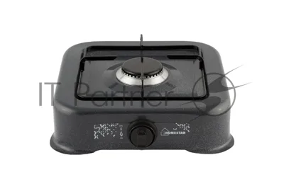 Плита настольная газовая Homestar HS-1201 чёрный, 3.2 кВт, газ, конфорки - 1, эмаль, поворотные переключатели