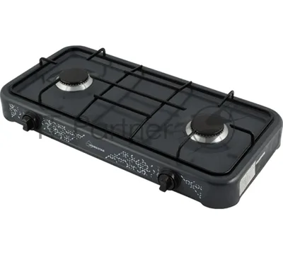 Плита настольная газовая Homestar HS-1202 черный, 6.4 кВт, газовые горелки, конфорки - 2, эмаль, поворотные переключатели