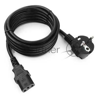 Кабель питания Cablexpert PC-186-1-3M, 3м, Schuko- C13, 3x1кв.мм, черный, с заземлением, пакет