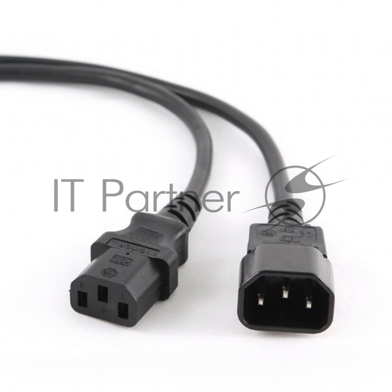 Кабель питания сист.блок-монитор Cablexpert PC-189-1-1.8M, 1.8м, C13-C14, 3x1кв.мм., черный, с заземлением