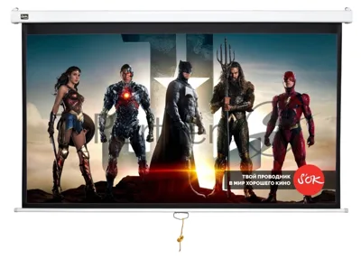 Экран 299x168см Wallscreen 16:9 настенно-потолочный рулонный белый135'