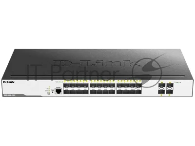 Коммутатор D-Link DGS-3000-28XS/B1A, 24×1 Гбит/с SFP + 4×10 Гбит/с SFP+, управляемый