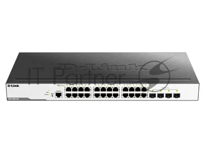 Коммутатор D-Link DGS-3000-28L/B1A, 24×1 Гбит/с + 4×1 Гбит/с SFP, управляемый