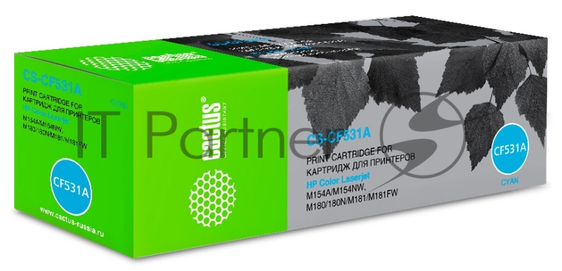 Картридж лазерный Cactus CS-CF531A голубой (900 стр.) для HP LJ M180n/M181fw