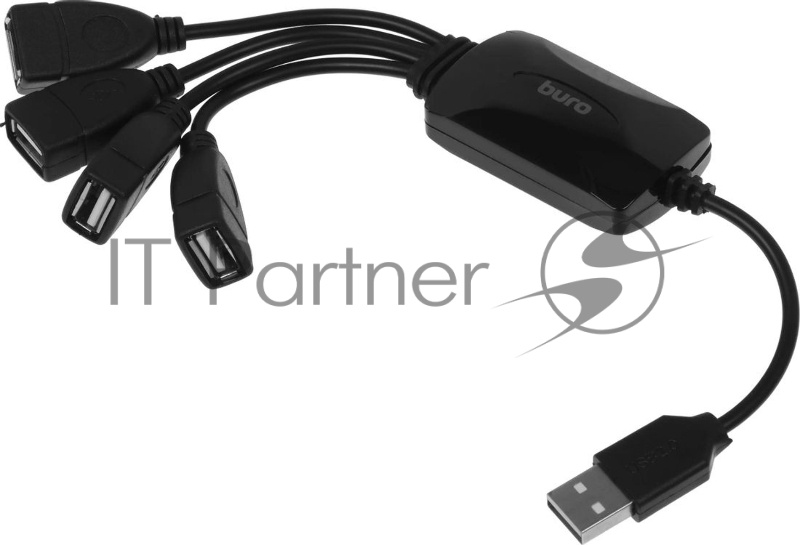 USB-концентратор Buro BU-HUB4-0.3-U2.0-Splitter, USB 2.0, USB 4 порта, USB