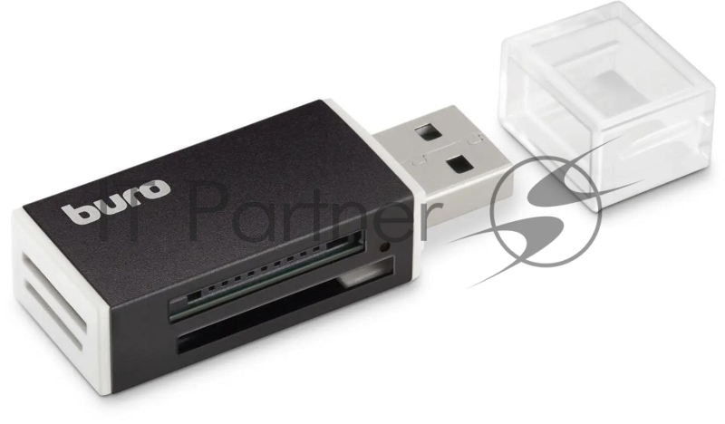 Кард-ридер Buro BU-CR-3104/черный/MMC/MS/MS Duo/MS Pro/RS-MMC/SD/SDHC/TF/mini-SD/USB 2.0/пластик