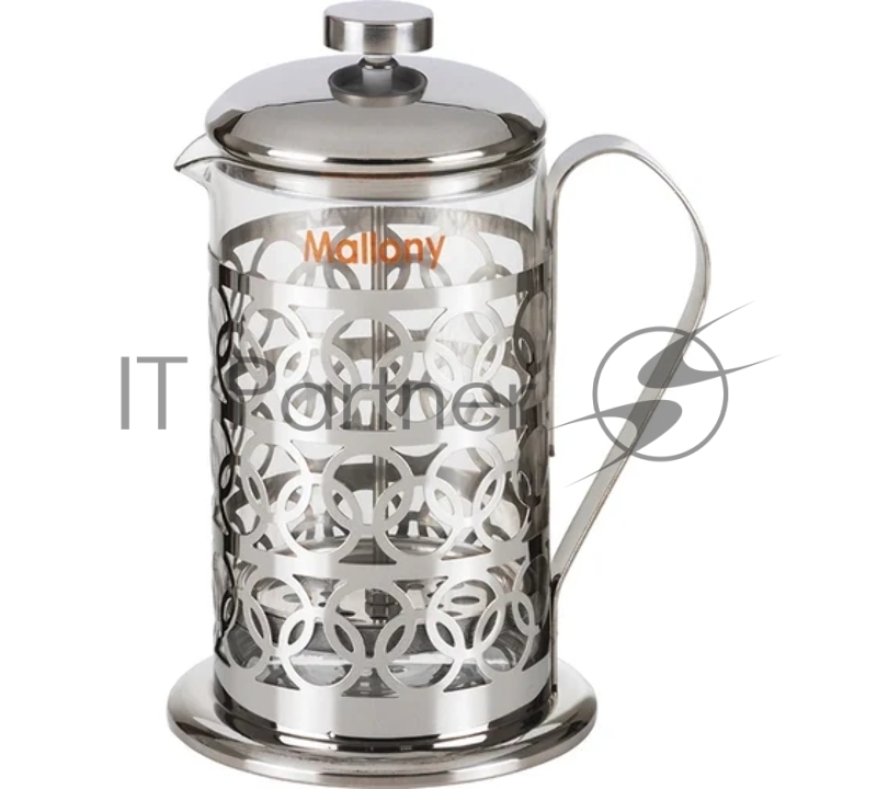 Френч-пресс MALLONY OLIMPIA, 800 мл, из жаропрочного стекла, в корп из нерж ст, T046-800ML (95092)
