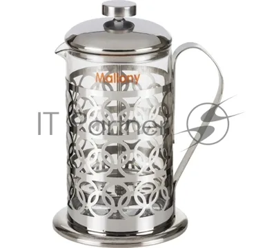 Френч-пресс MALLONY OLIMPIA, 800 мл, из жаропрочного стекла, в корп из нерж ст, T046-800ML (95092)