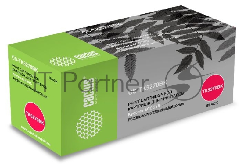 Картридж лазерный Cactus CS-TK5270BK черный (8000 стр.) для Kyocera ECOSYS P6230cdn, M6230cidn, M6630cidn