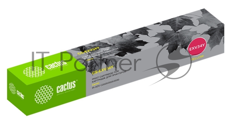 Картридж лазерный Cactus CS-EXV34Y желтый (19000 стр.) для Canon IR Advance C2030L, C2030i, C2020L, C2020i, C2025i