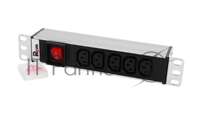 Блок розеток ЦМО Rem-10 без шнура с выкл., 5 IEC 60320 C13, вход IEC 60320 C14, 10A, алюм., 10" (R-10-5C13-V-220-Z)