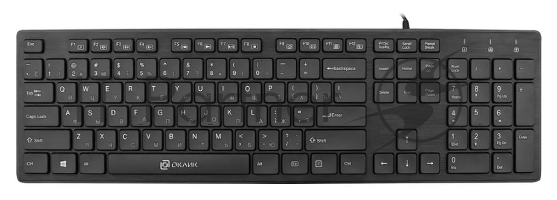 Клавиатура проводная Oklick 520M2U, USB, черный