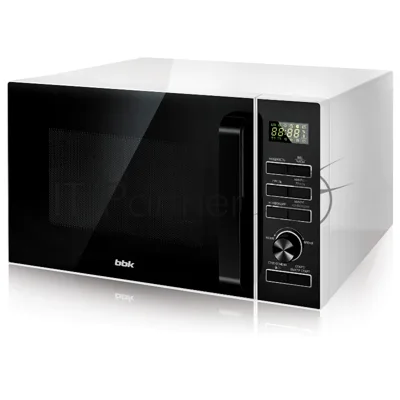 Микроволновая печь BBK 25MWC-992T/WB белый/черный, 25 л, 900 Вт, переключатели - кнопки, поворотный механизм