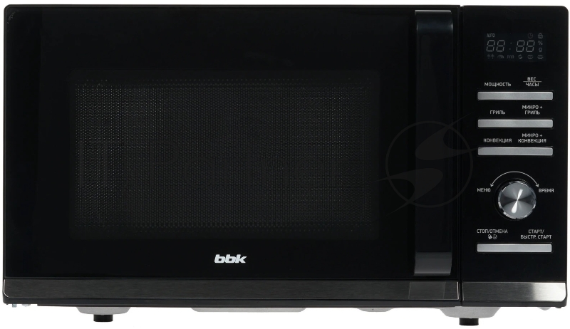 Микроволновая печь BBK 25MWC-991T/B черный/серебристый, 25 л, 900 Вт, переключатели - кнопки, поворотный механизм