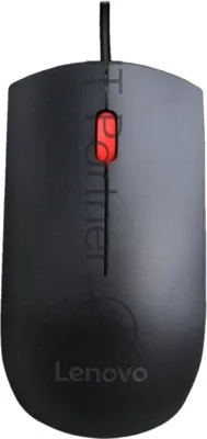 Мышь проводная Lenovo Essential черный, 1600 dpi, USB, кнопки - 3
