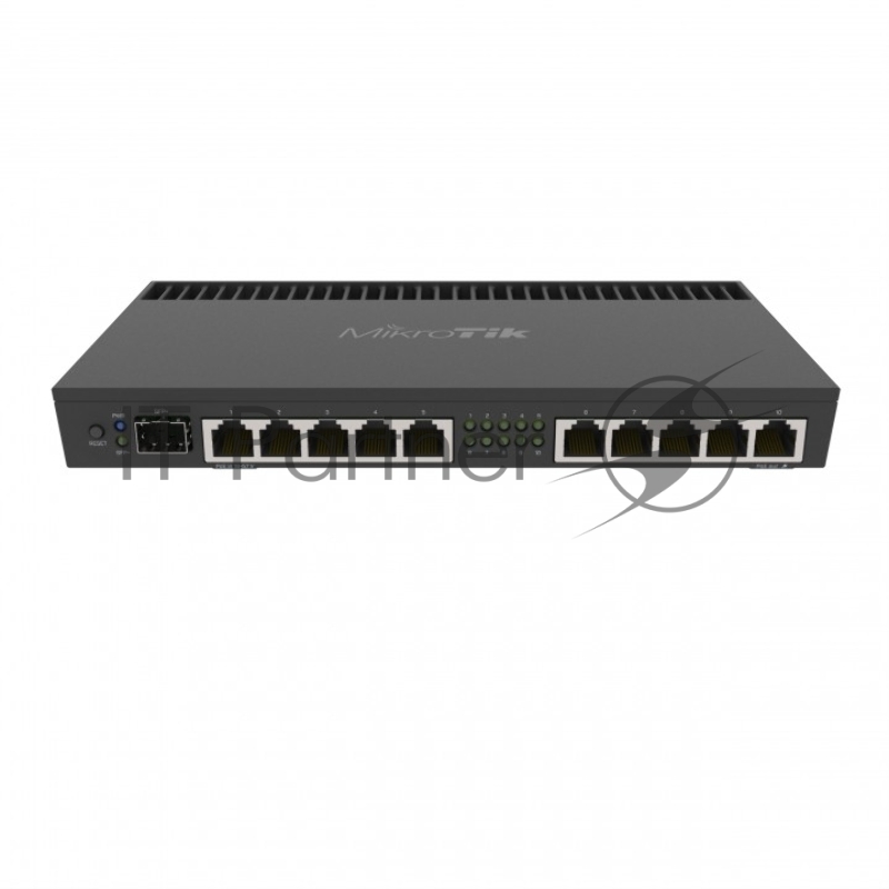 Маршрутизатор MikroTik RB4011iGS+RM, 10×1 Гбит/с (1 PoE-in / 1 PoE-out) + 1×10 Гбит/с SFP+, управляемый