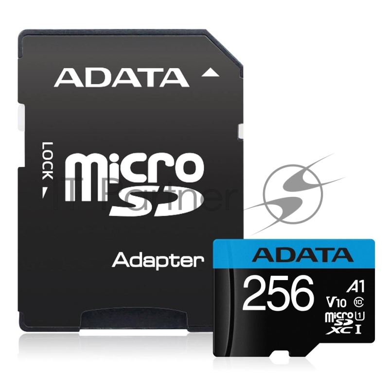 Флеш карта microSD 256Gb ADATA microSDHC Class 10 UHS-I A1 100/25 MB/s (SD адаптер)
