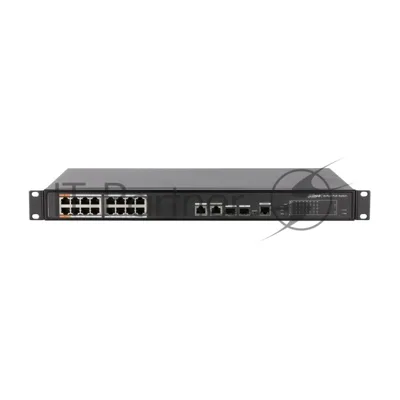 Коммутатор Dahua DH-PFS4218-16ET-190, 16×100 Мбит/с PoE + 2×1 Гбит/с Combo, управляемый