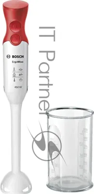 Блендер погружной Bosch MSM 64010 красный, 450 Вт, 2 скорости, турбо