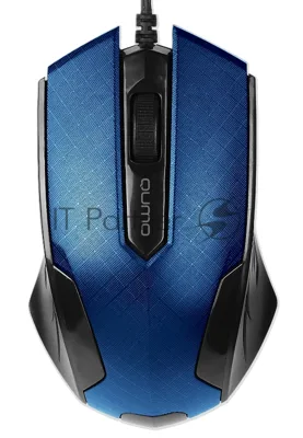 Мышь проводная Qumo Office M14 синий, 1000 dpi, USB, кнопки - 3