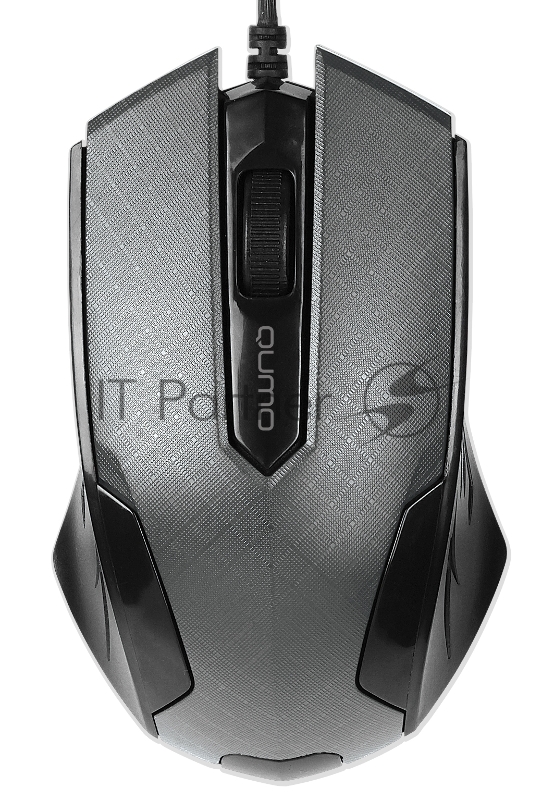 Мышь проводная Qumo Office M14 серый, 1000 dpi, USB, кнопки - 3