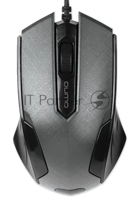 Мышь проводная Qumo Office M14 серый, 1000 dpi, USB, кнопки - 3