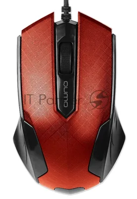 Мышь проводная Qumo Office M14 красный, 1000 dpi, USB, кнопки - 3