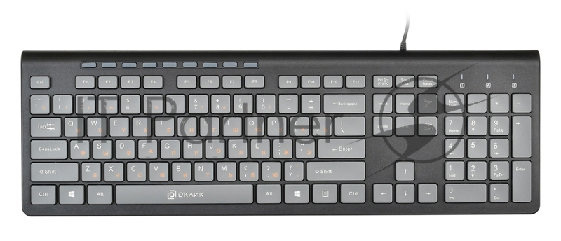 Клавиатура Oklick 480M проводная, USB, черный/серый