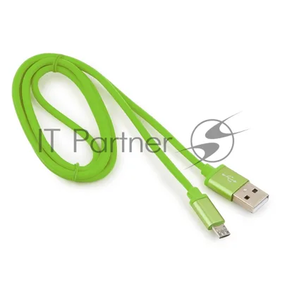 Кабель USB2.0 Cablexpert CC-S-mUSB01Gn-1M, AM/microB, серия Silver, 1м, зеленый, блистер
