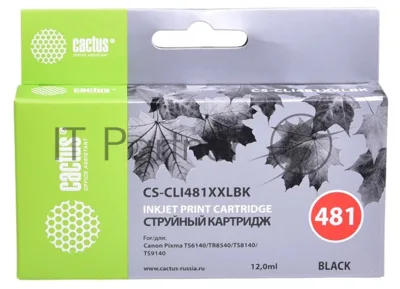 Картридж струйный Cactus CS-CLI481XXLBK черный (12 мл) для Canon Pixma TR7540/TR8540/TS6140/TS8140