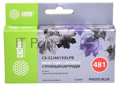 Картридж струйный Cactus CS-CLI481XXLPB фото голубой (12мл) для Canon Pixma TS8140/TS9140