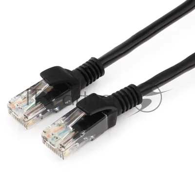 Патч-корд UTP Cablexpert PP12-1.5M/BK кат.5e, 1.5м, литой, многожильный черный