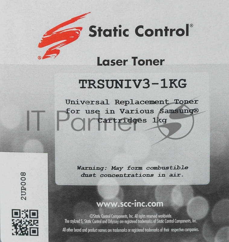 Тонер Static Control TRSUNIV3-1KG черный флакон 1000гр. для принтера Samsung ML2160/SCX3400/M2020/M2070