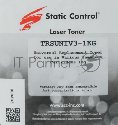 Тонер Static Control TRSUNIV3-1KG черный флакон 1000гр. для принтера Samsung ML2160/SCX3400/M2020/M2070