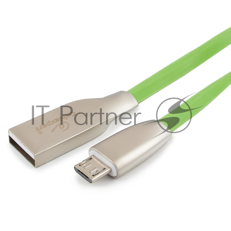 Кабель USB2.0 Cablexpert CC-G-mUSB01Gn-1M, AM/microB, серия Gold, длина 1м, зеленый, блистер