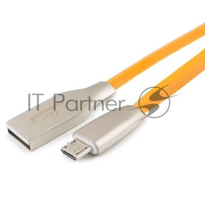 Кабель USB2.0 Cablexpert CC-G-mUSB01O-1M, AM/microB, серия Gold, длина 1м, оранжевый, блистер